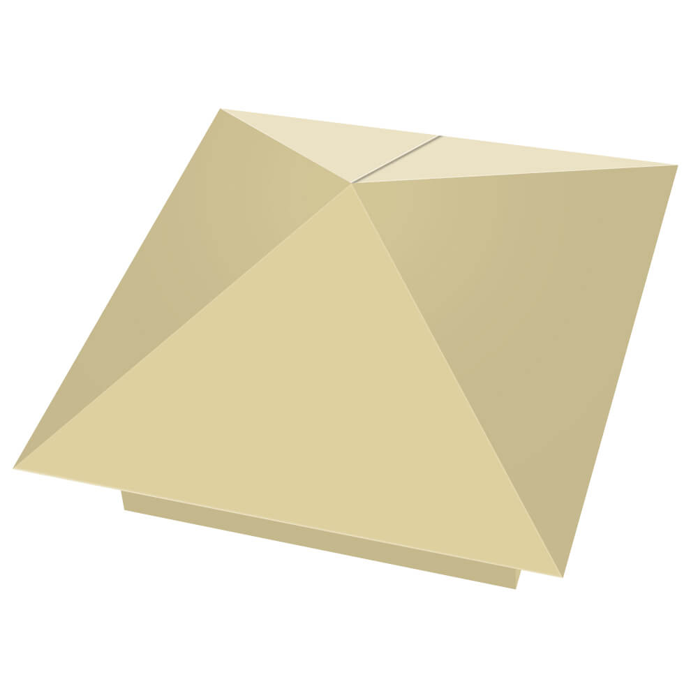 Колпак металлический 400х400мм RAL1014 Бежевый заборный Парабель фото