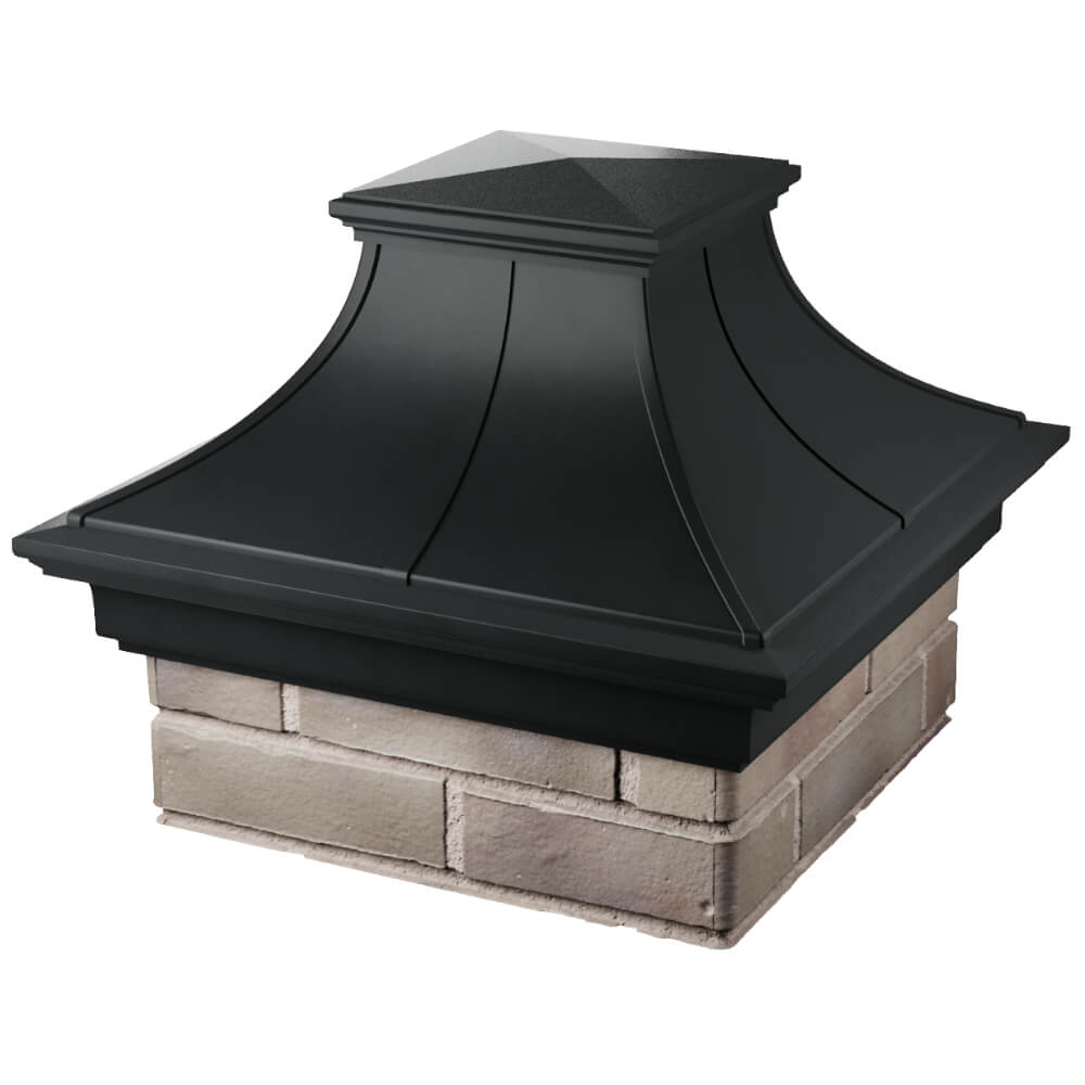 Колпак Zking Монблан Премиум Черный на столб 1.5х1.5 кирпича (385х385мм) в Парабели фото