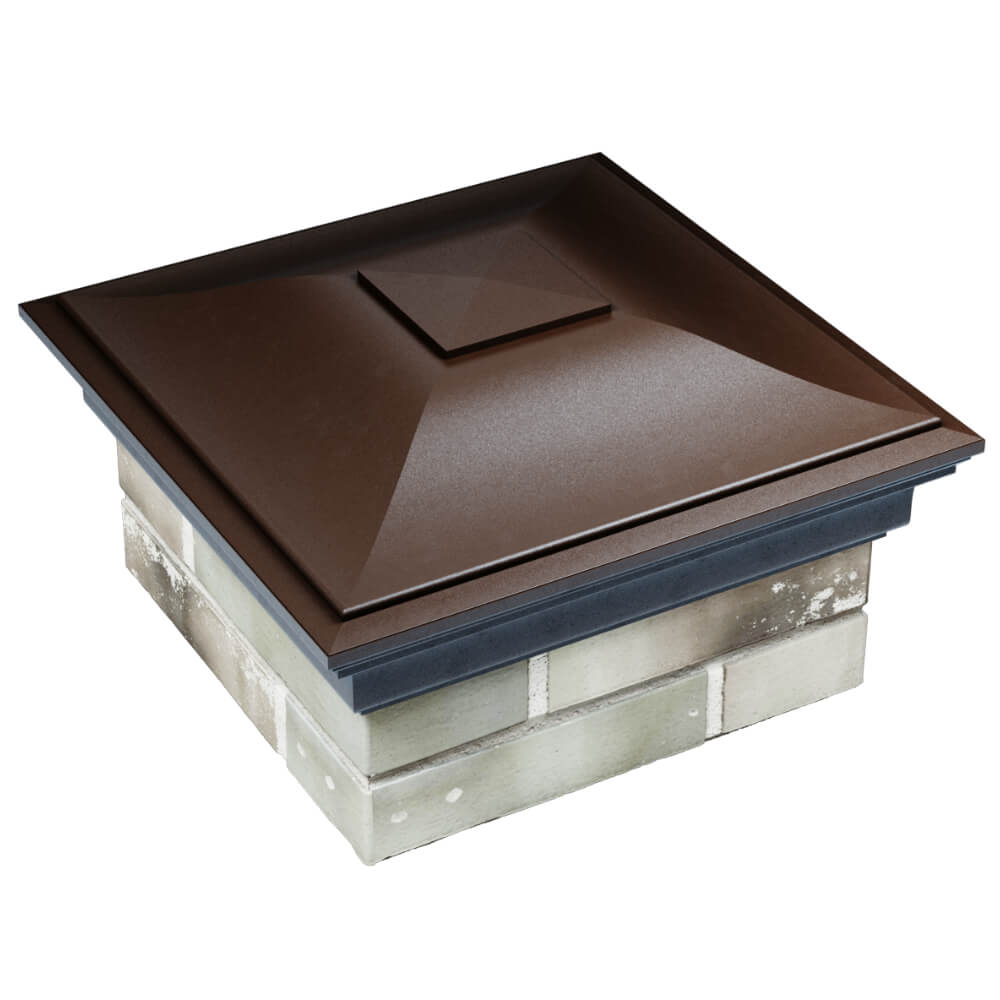 Колпак Zking Монблан Коричневый на столб 1.5х1.5 кирпича (385х385мм) в Парабели фото