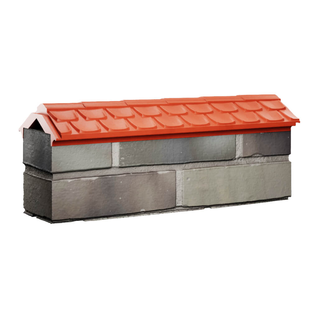 Парапет Zking Эльбрус Красный с посадкой на 0.5 кирпича (130мм) Парабель фото