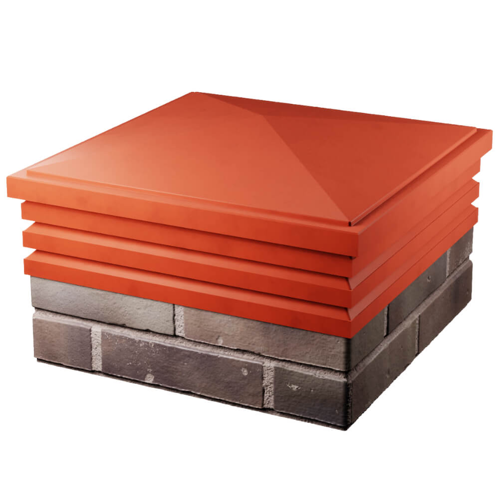 Колпак Zking Бона ХайТек Красный на столб 2х2 кирпича (513х513мм) в Парабели фото