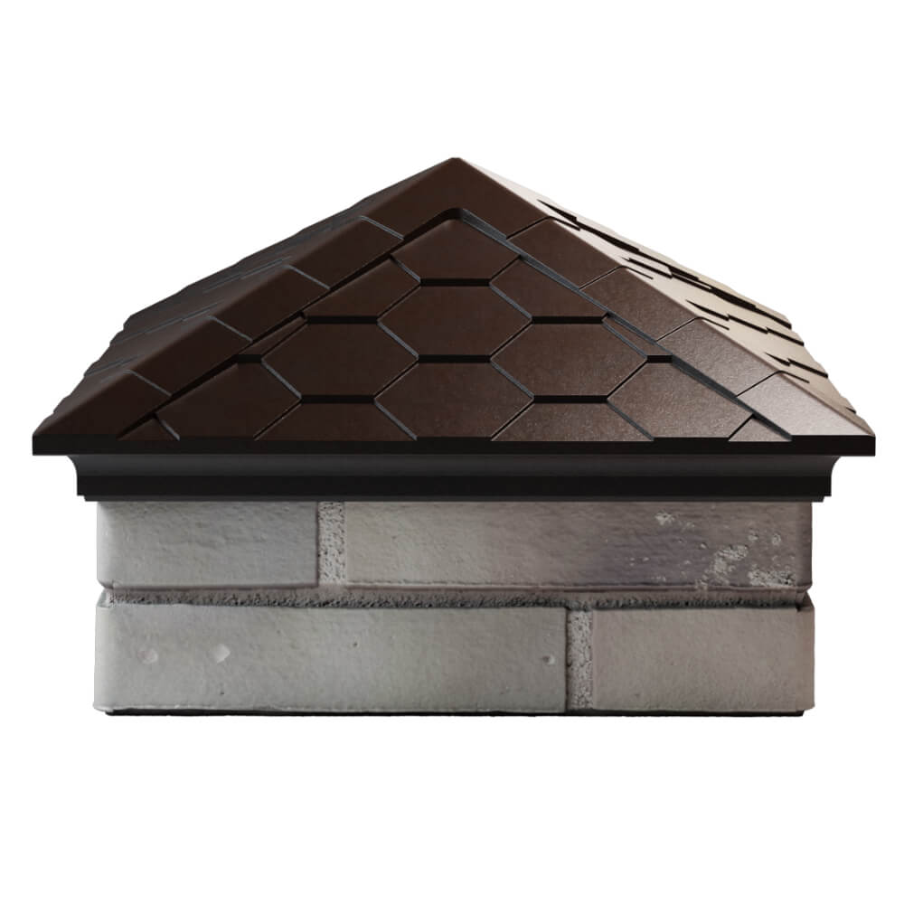 Колпак Zking Эверест Коричневый на столб 1.5х1.5 кирпича (390х390мм) Парабель фото