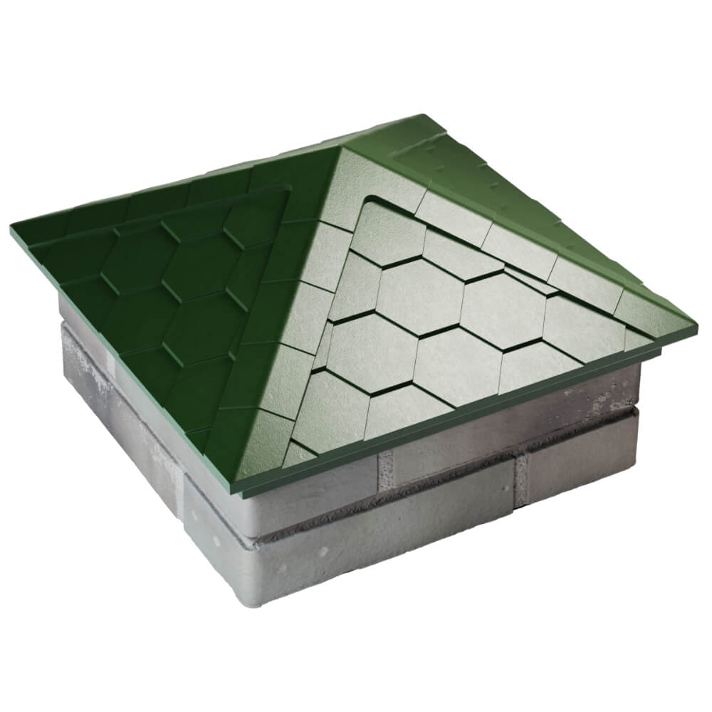 Колпак Zking Эверест Зеленый на столб 1.5х1.5 кирпича (390х390мм) в Парабели фото