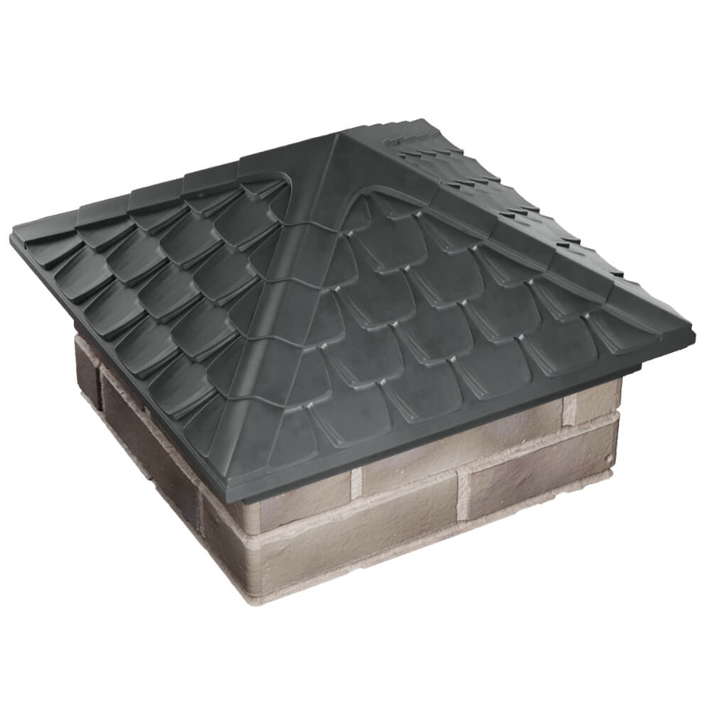 Колпак Zking Эльбрус Серый на столб 1.5х1.5 кирпича (385х385мм) в Парабели фото