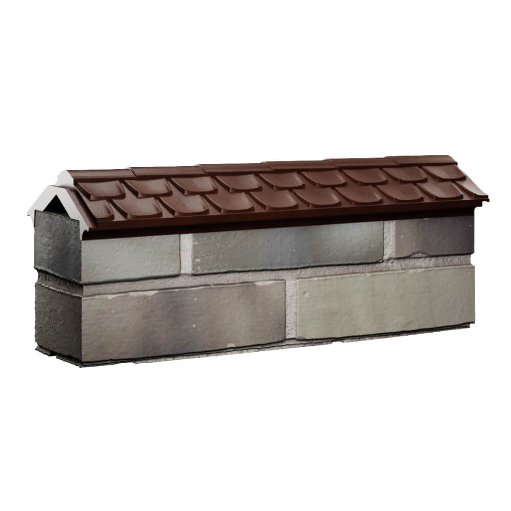 Парапет Zking Эльбрус Коричневый с посадкой на 0.5 кирпича (130мм) Парабель фото