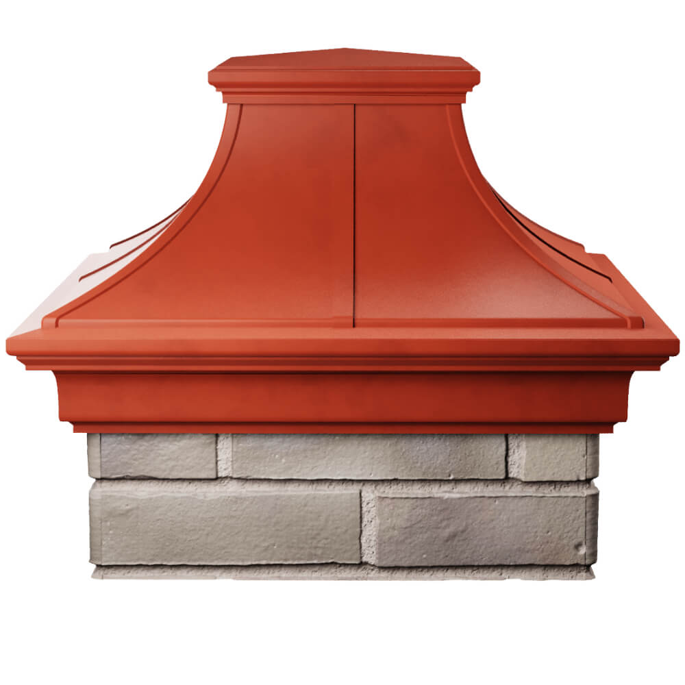 Колпак Zking Монблан Премиум Красный на столб 1.5х1.5 кирпича (385х385мм) Парабель фото