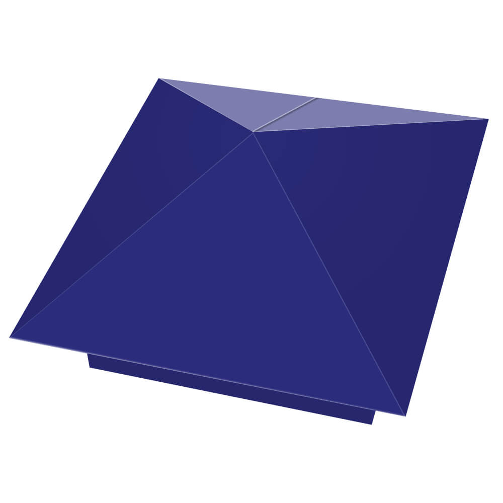 Колпак металлический 400х400мм RAL5002 Синий Ультрамарин заборный Парабель фото