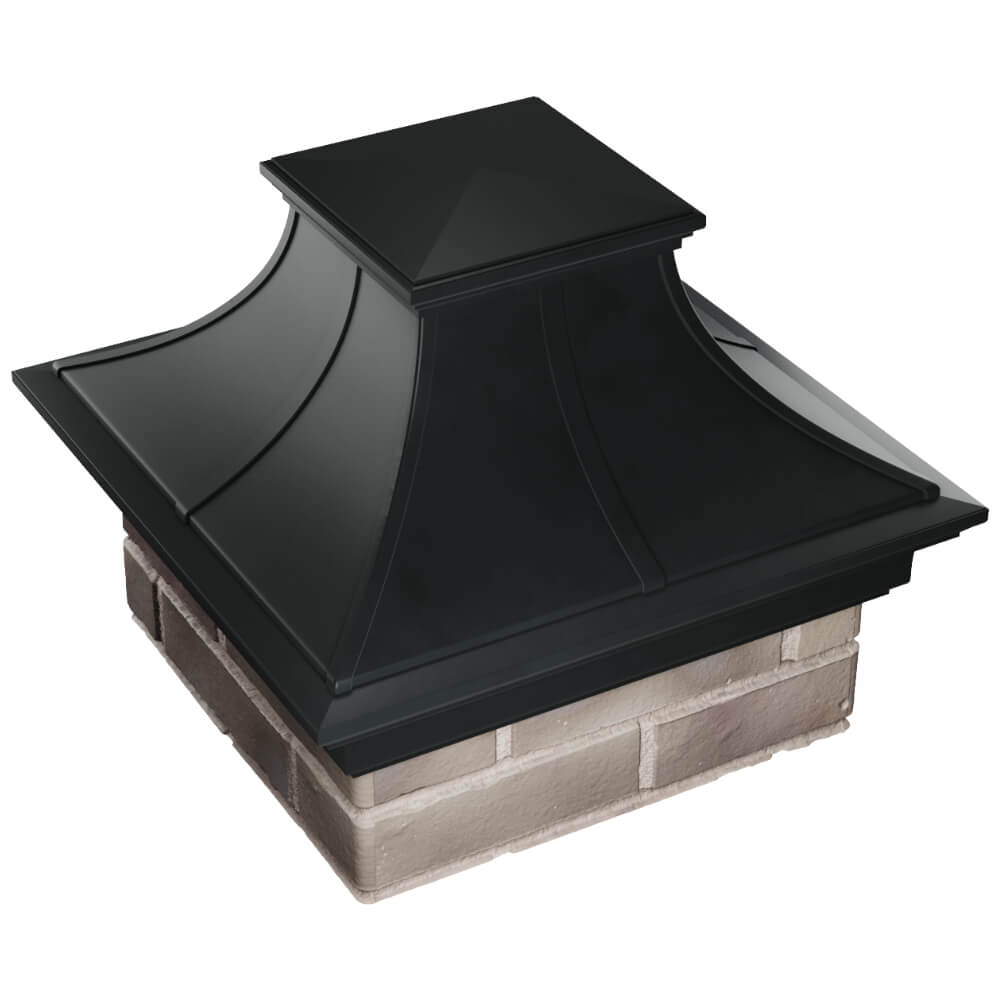 Колпак Zking Монблан Премиум Черный на столб 1.5х1.5 кирпича (385х385мм) в Парабели фото