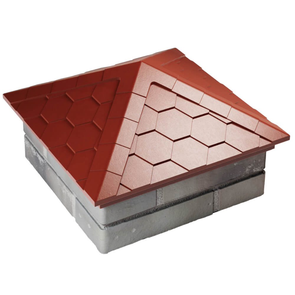 Колпак Zking Эверест Красный на столб 1.5х1.5 кирпича (390х390мм) в Парабели фото