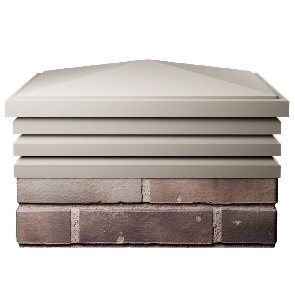 Колпак Zking Бона ХайТек Бежевый на столб 2х2 кирпича (513х513мм) Парабель фото