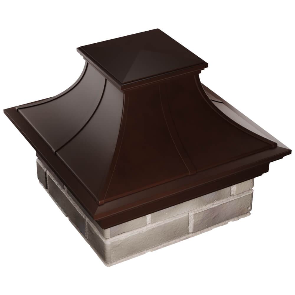 Колпак Zking Монблан Премиум Коричневый на столб 1.5х1.5 кирпича (385х385мм) в Парабели фото