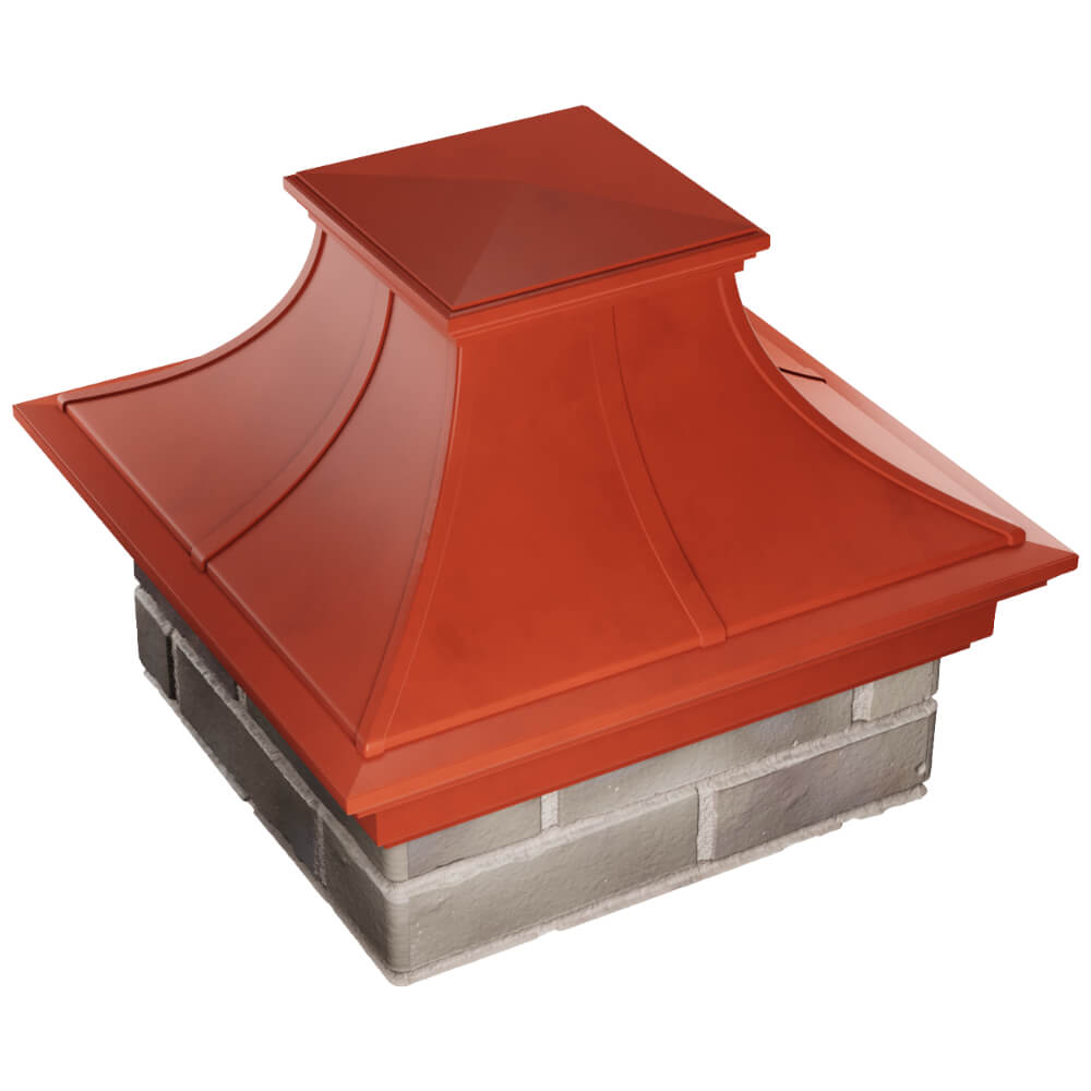 Колпак Zking Монблан Премиум Красный на столб 1.5х1.5 кирпича (385х385мм) в Парабели фото