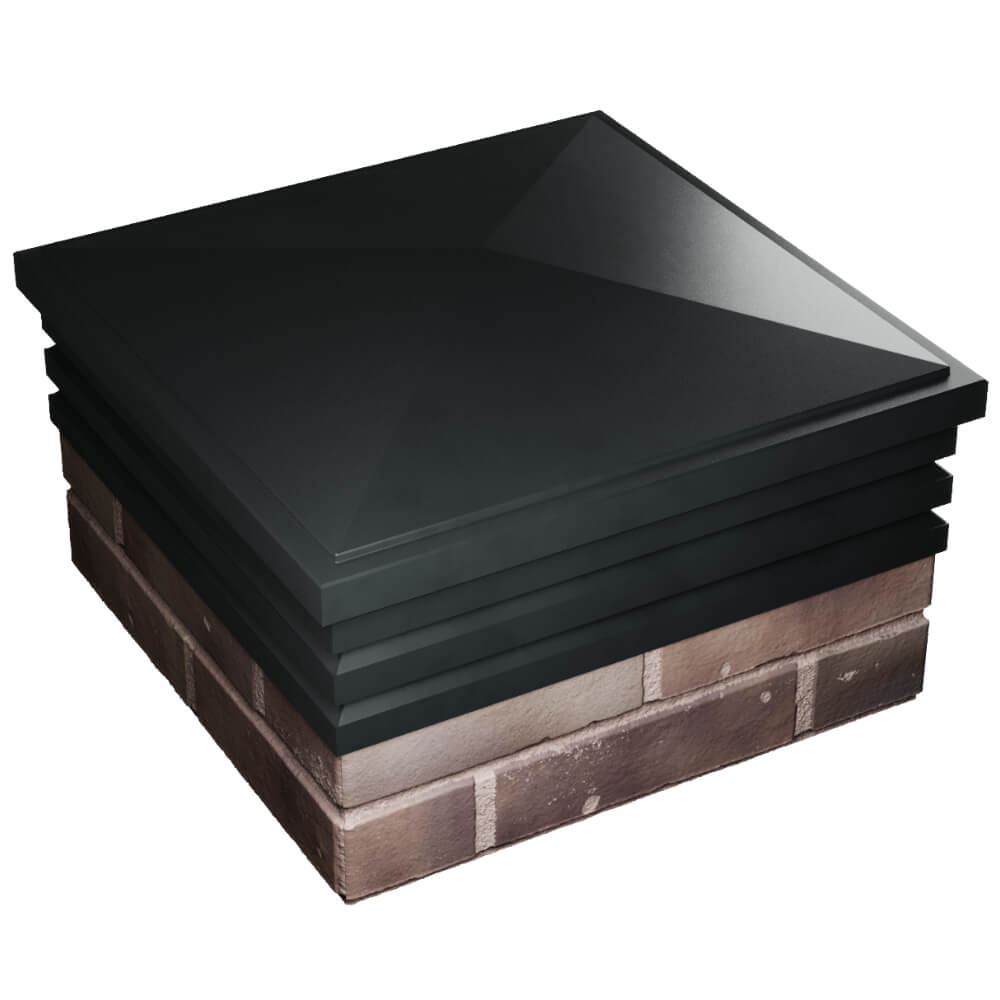 Колпак Zking Бона ХайТек Черный на столб 2х2 кирпича (513х513мм) в Парабели фото