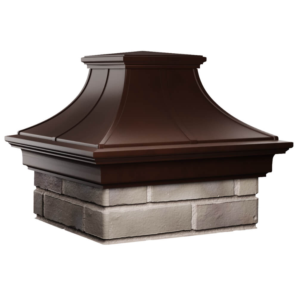 Колпак Zking Монблан Премиум Коричневый на столб 1.5х1.5 кирпича (385х385мм) в Парабели фото