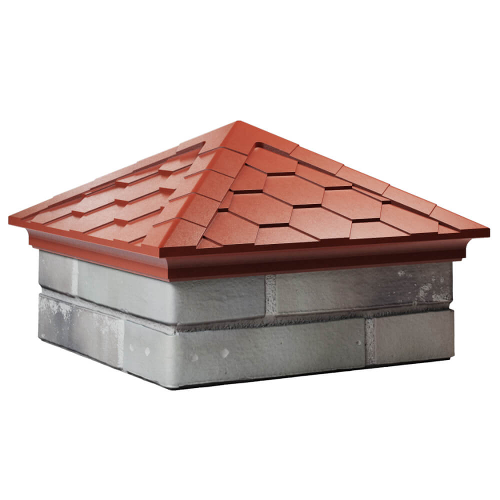 Колпак Zking Эверест Красный на столб 1.5х1.5 кирпича (390х390мм) в Парабели фото