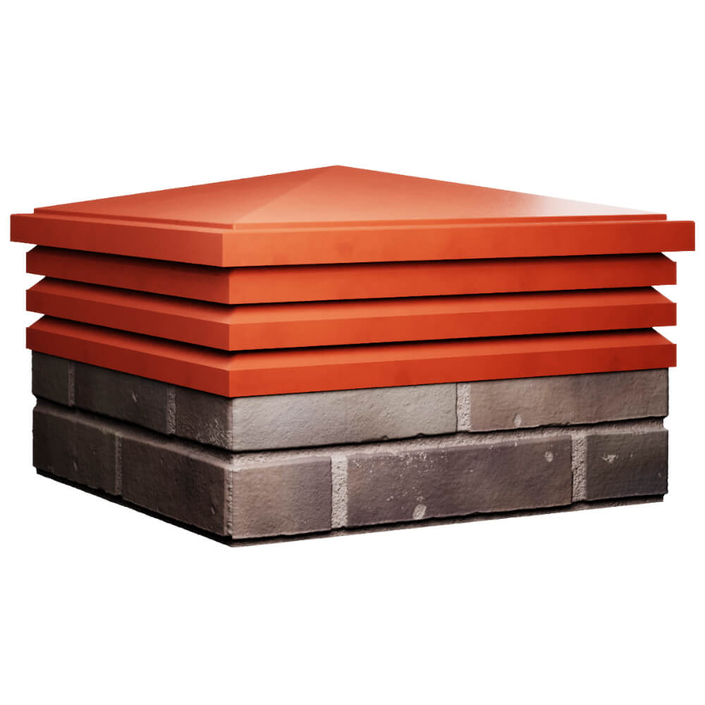 Колпак Zking Бона ХайТек Красный на столб 2х2 кирпича (513х513мм) в Парабели фото