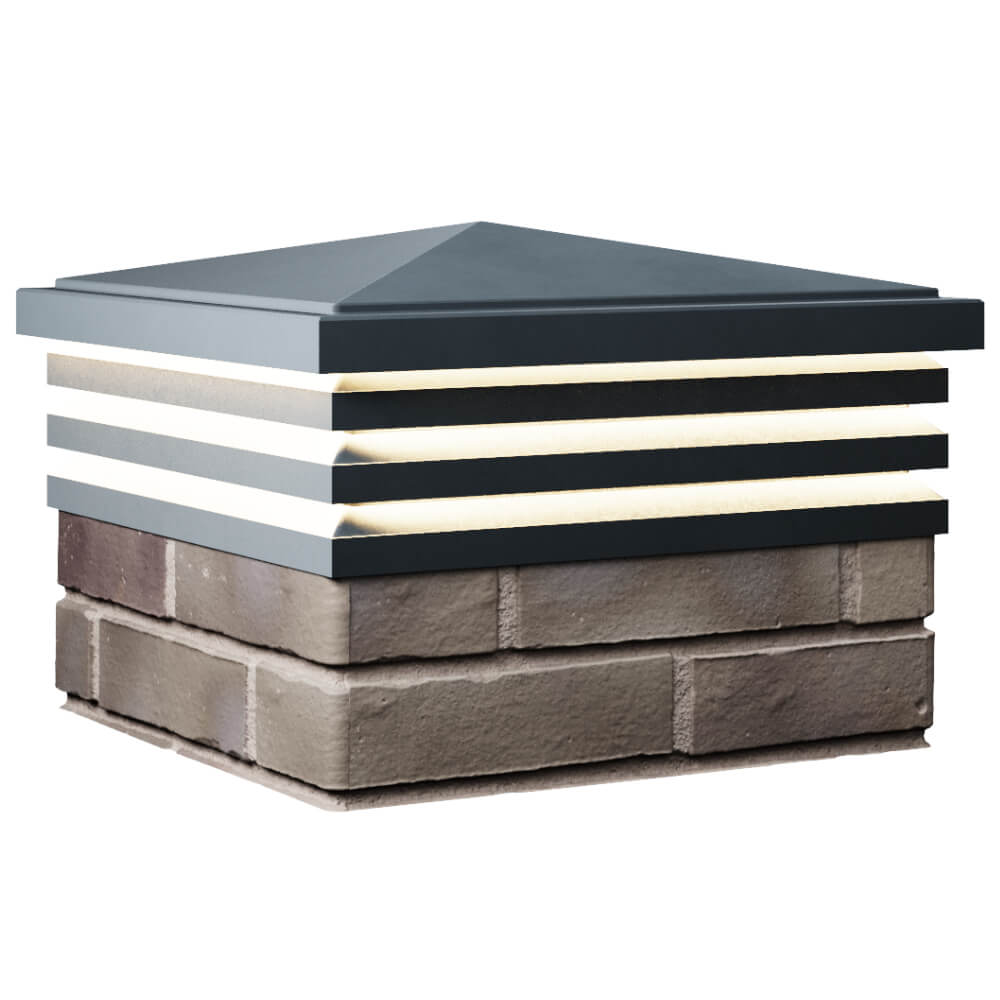 Колпак Zking Бона ХайТек Серый на столб 1.5х1.5 кирпича (385х385мм) с подсветкой в Парабели фото