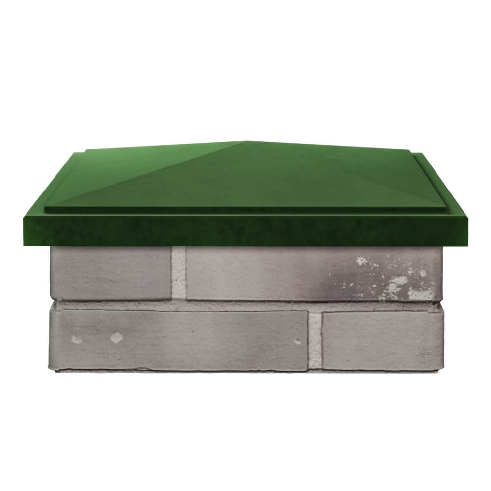 Колпак Zking БонаМоно Зеленый на столб 1.5х1.5 кирпича (385х385, 400х400мм) Парабель фото