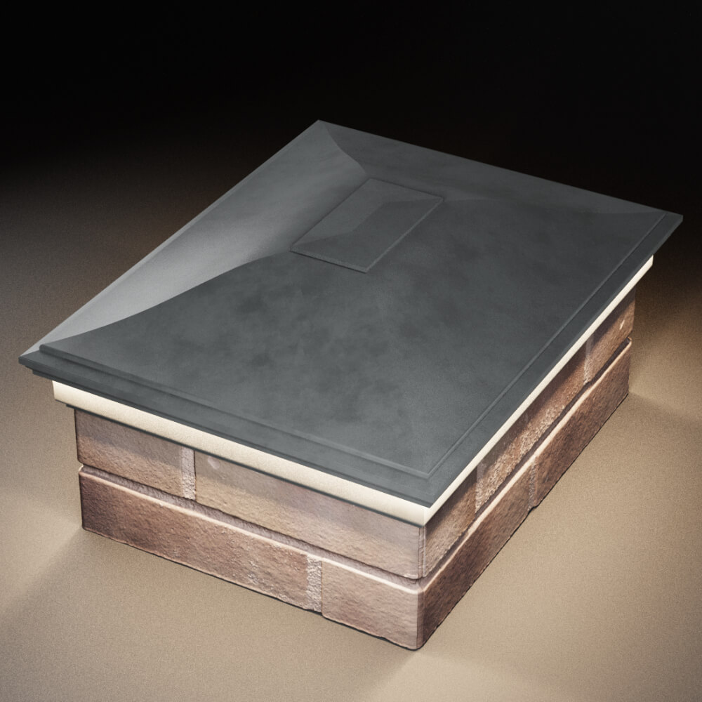 Колпак Zking Монблан Серый на столб 2х1.5 кирпича (515х385мм) c подсветкой в Парабели фото