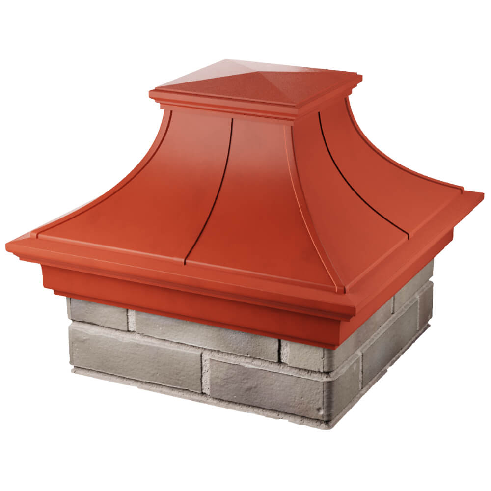 Колпак Zking Монблан Премиум Красный на столб 1.5х1.5 кирпича (385х385мм) в Парабели фото