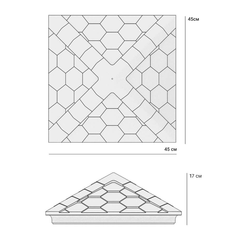 Колпак Zking Эверест Серый на столб 1.5х1.5 кирпича (390х390мм) в Парабели фото