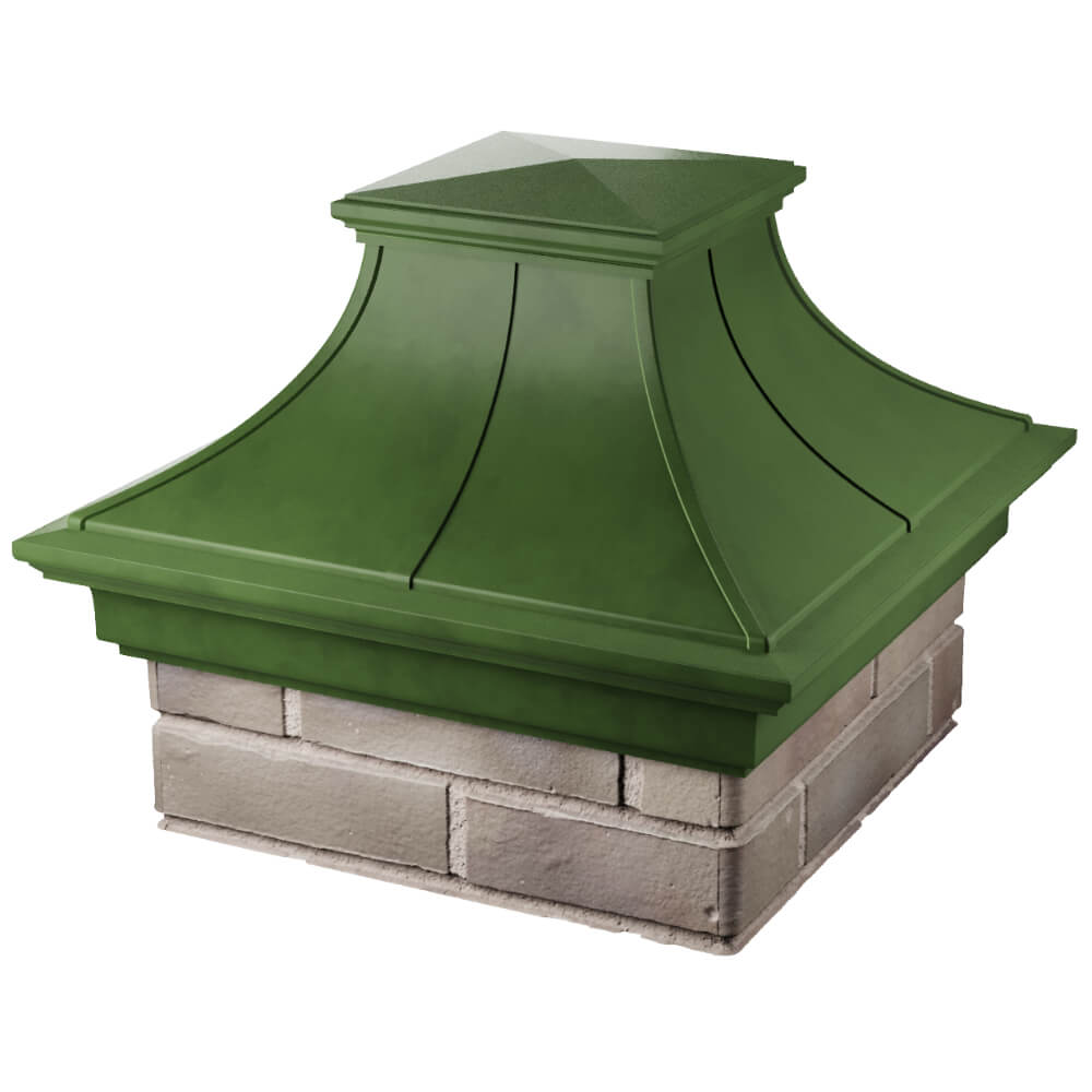 Колпак Zking Монблан Премиум Зеленый на столб 1.5х1.5 кирпича (385х385мм) в Парабели фото