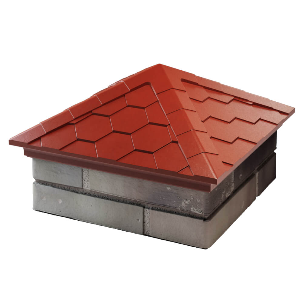 Колпак Zking Эверест Красный на столб 1.5х1.5 кирпича (390х390мм) в Парабели фото