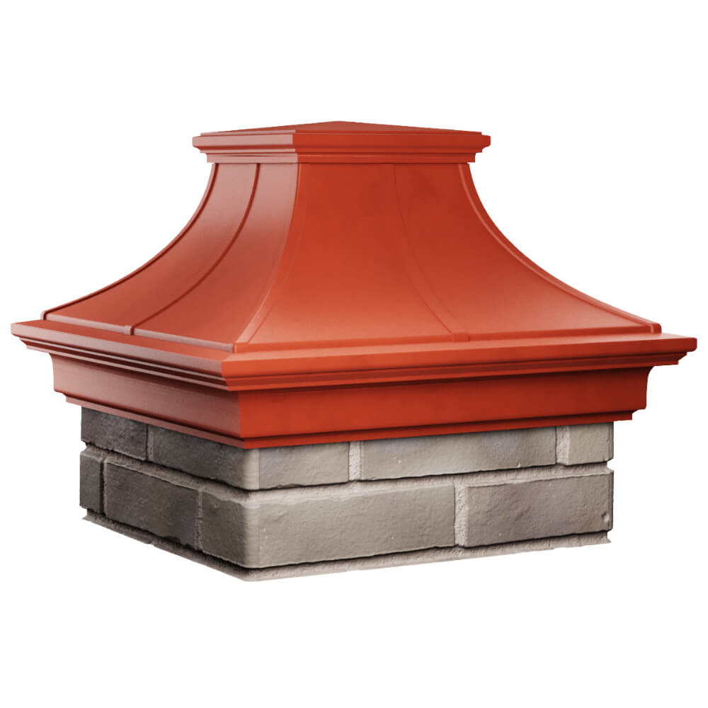 Колпак Zking Монблан Премиум Красный на столб 1.5х1.5 кирпича (385х385мм) в Парабели фото
