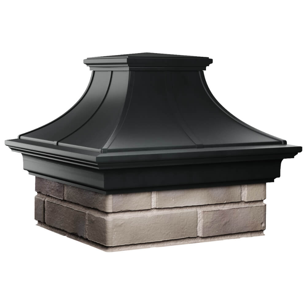 Колпак Zking Монблан Премиум Черный на столб 1.5х1.5 кирпича (385х385мм) в Парабели фото