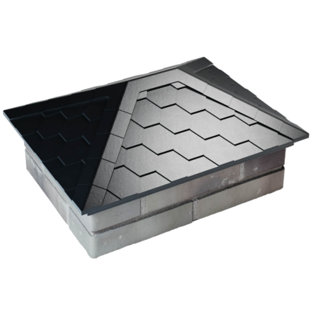 Колпак Zking Эверест Черный на столб 2х1.5 кирпича (520х390мм) Парабель фото