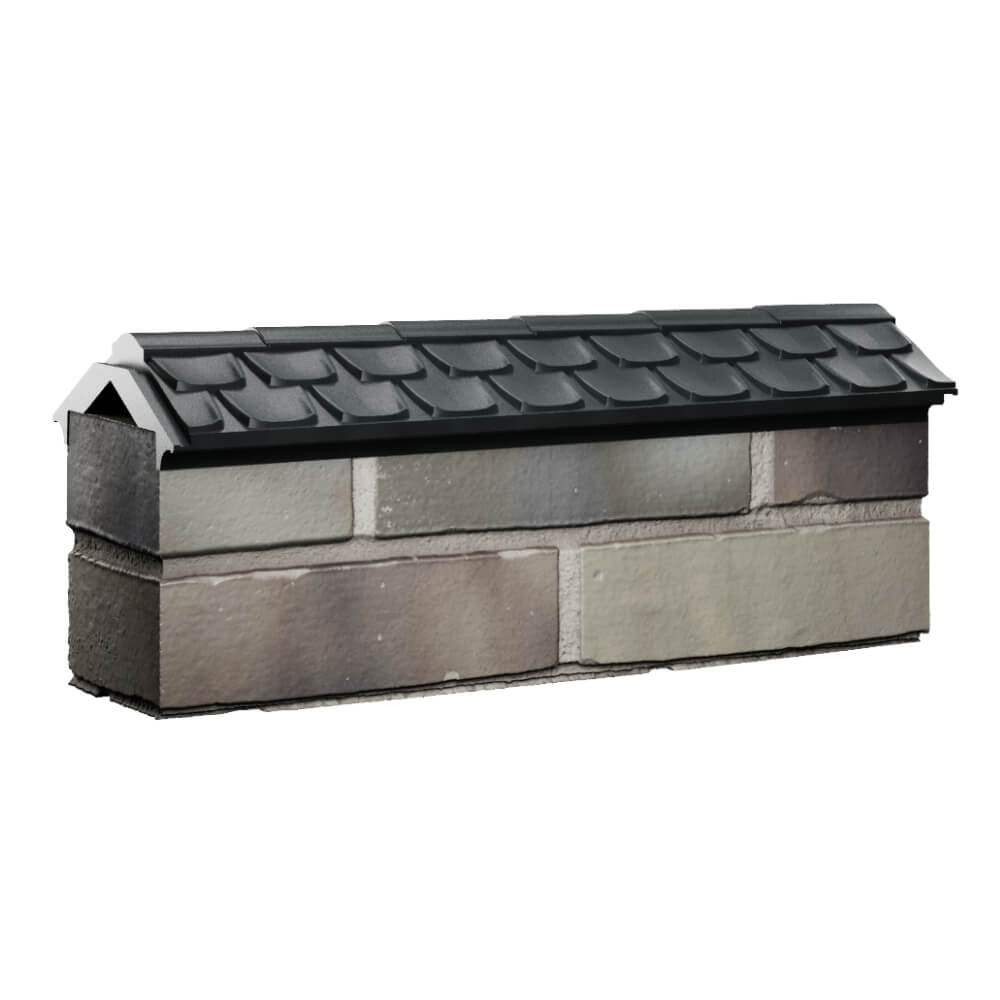 Парапет Zking Эльбрус Черный с посадкой на 0.5 кирпича (130мм) Парабель фото