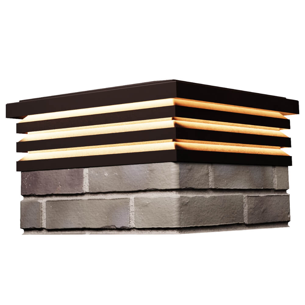 Колпак Zking Бона ХайТек Коричневый на столб 1.5х1.5 кирпича (385х385мм) с подсветкой в Парабели фото