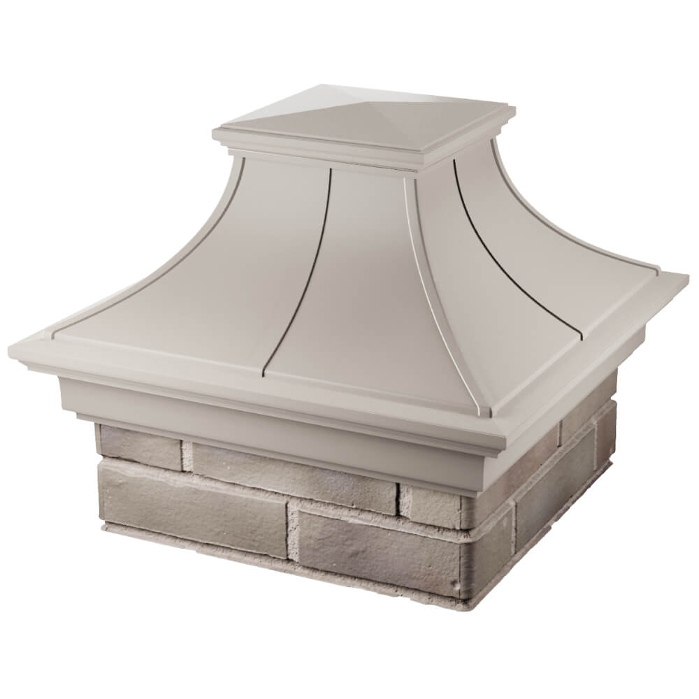 Колпак Zking Монблан Премиум Бежевый на столб 1.5х1.5 кирпича (385х385мм) в Парабели фото