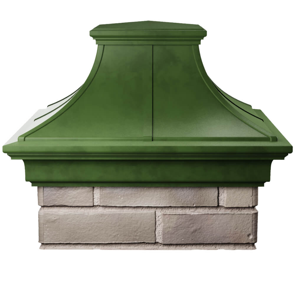 Колпак Zking Монблан Премиум Зеленый на столб 1.5х1.5 кирпича (385х385мм) Парабель фото