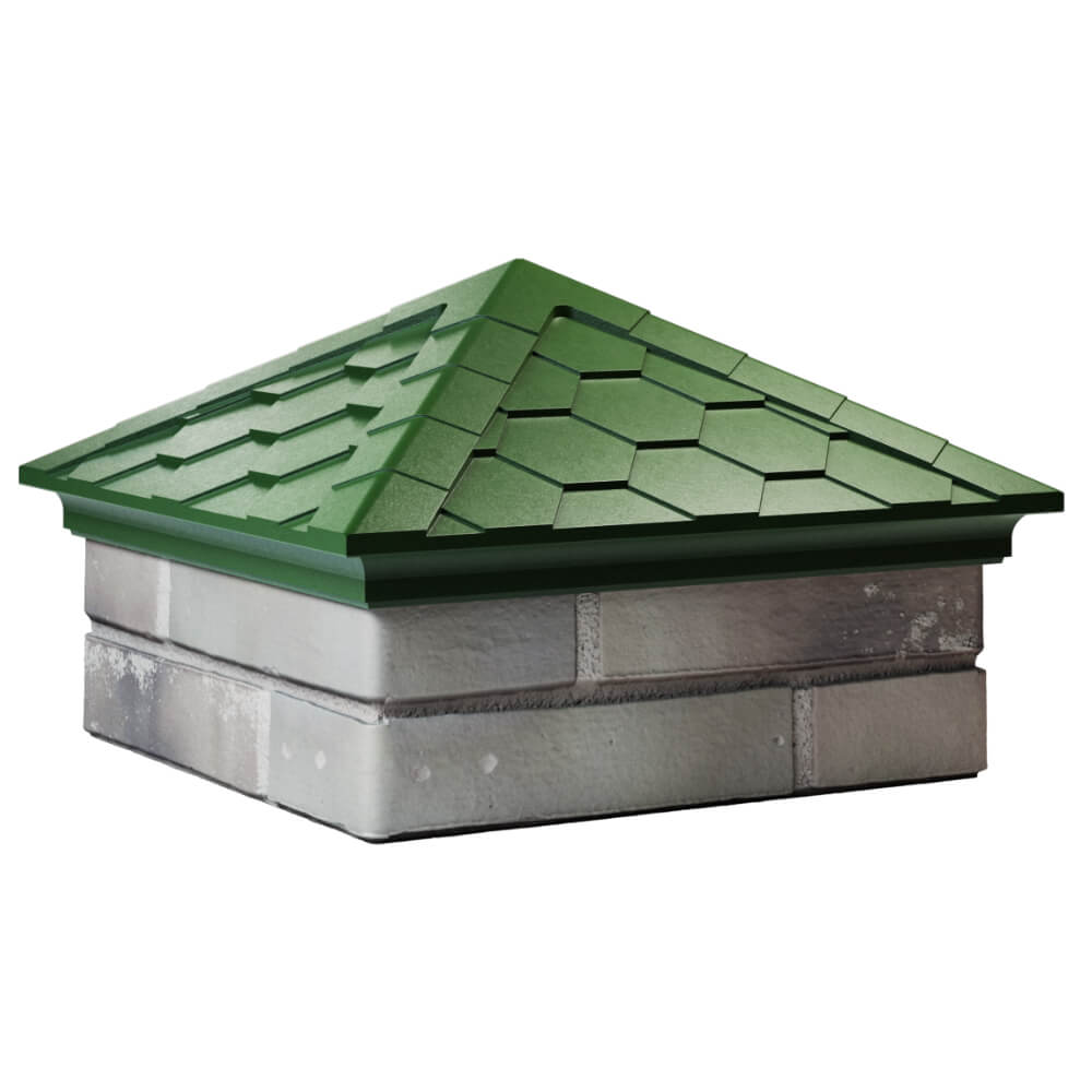 Колпак Zking Эверест Зеленый на столб 1.5х1.5 кирпича (390х390мм) в Парабели фото