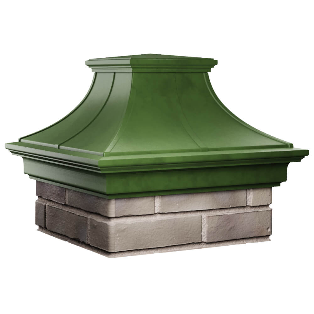 Колпак Zking Монблан Премиум Зеленый на столб 1.5х1.5 кирпича (385х385мм) в Парабели фото