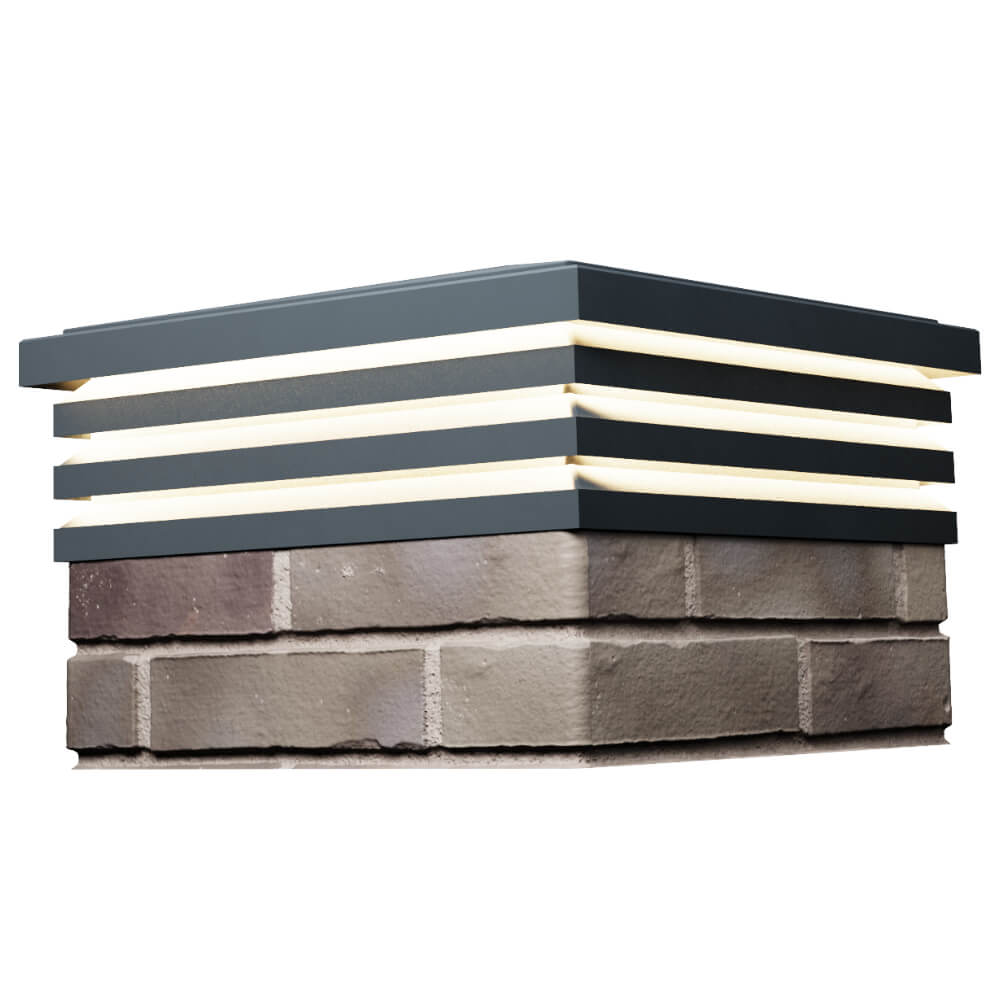 Колпак Zking Бона ХайТек Серый на столб 1.5х1.5 кирпича (385х385мм) с подсветкой в Парабели фото