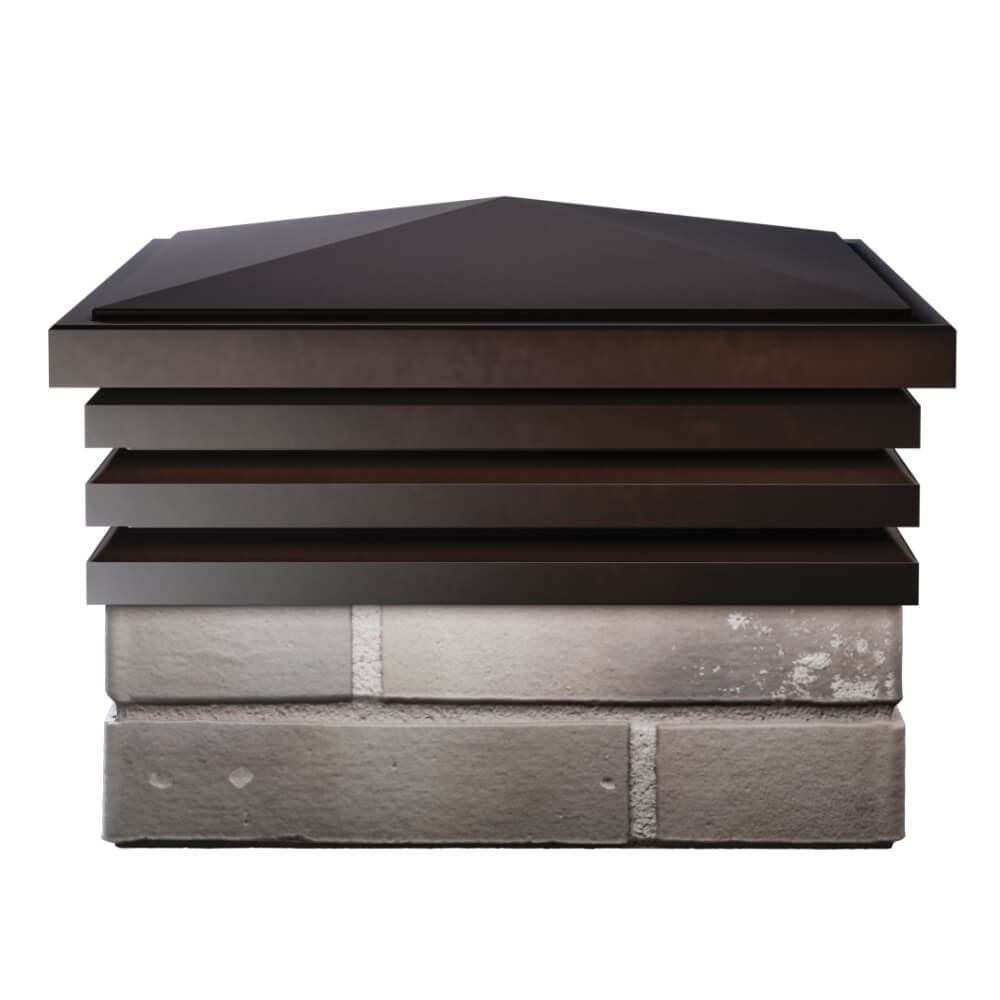 Колпак Zking Бона ХайТек Коричневый на столб 1.5х1.5 кирпича (385х385мм) Парабель фото