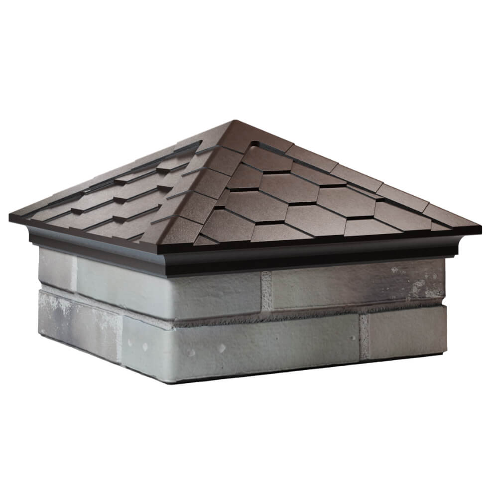 Колпак Zking Эверест Коричневый на столб 1.5х1.5 кирпича (390х390мм) в Парабели фото