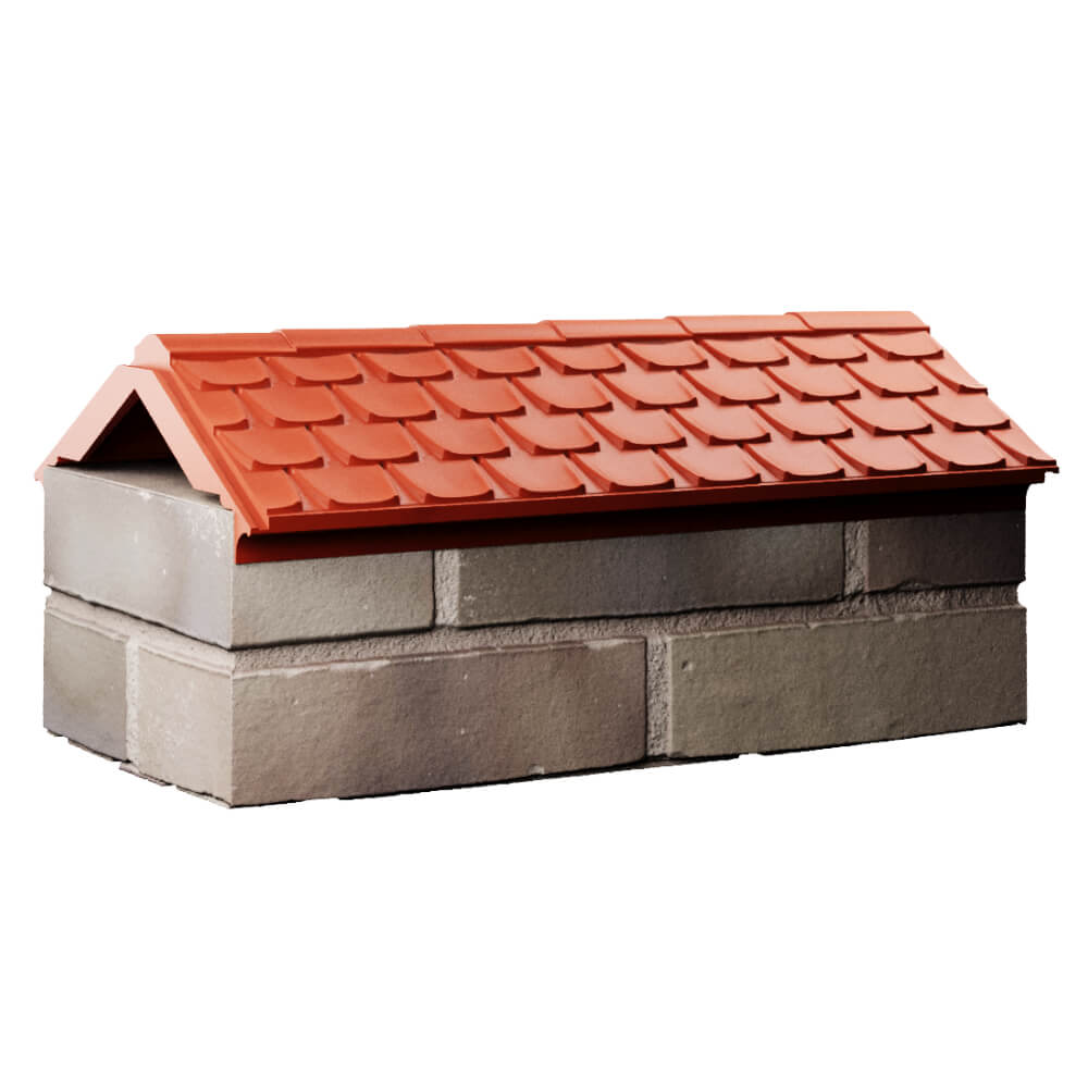 Парапет Zking Эльбрус Красный с посадкой на 1 кирпич (255мм) Парабель фото