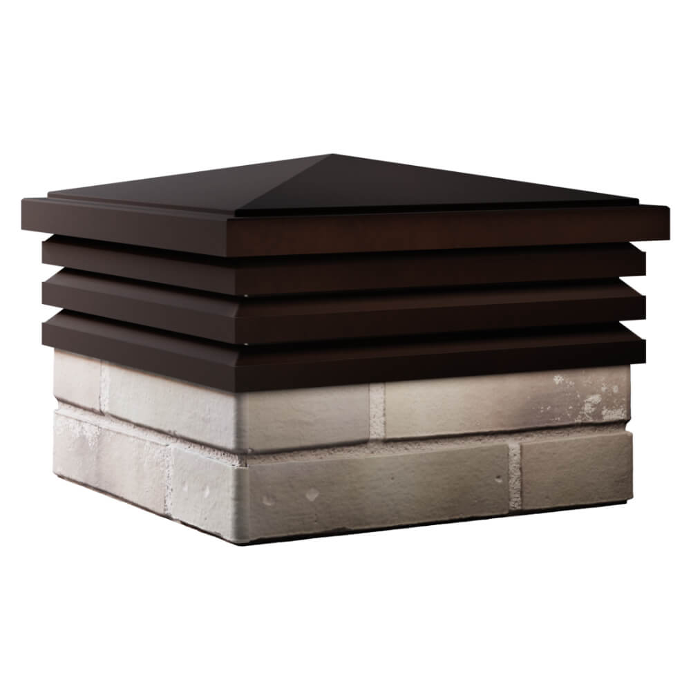 Колпак Zking Бона ХайТек Коричневый на столб 1.5х1.5 кирпича (385х385мм) в Парабели фото