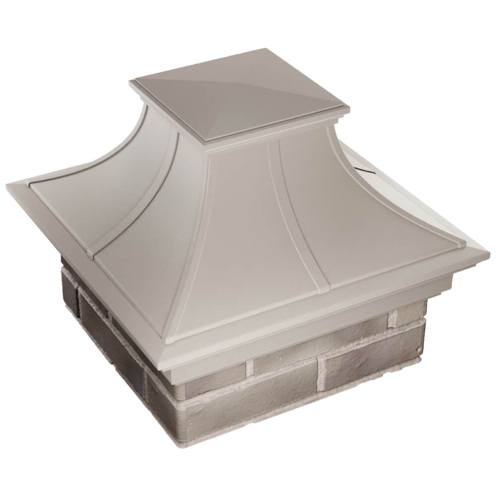 Колпак Zking Монблан Премиум Бежевый на столб 1.5х1.5 кирпича (385х385мм) в Парабели фото