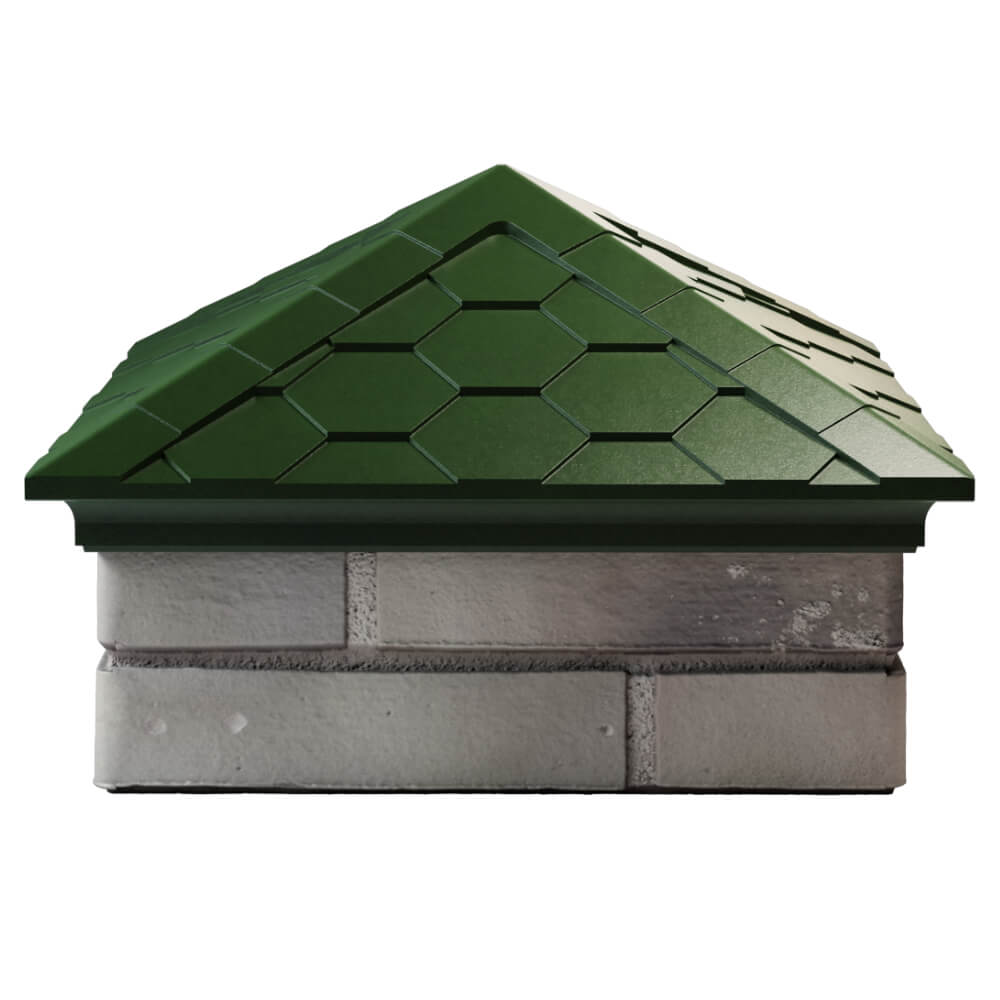 Колпак Zking Эверест Зеленый на столб 1.5х1.5 кирпича (390х390мм) Парабель фото